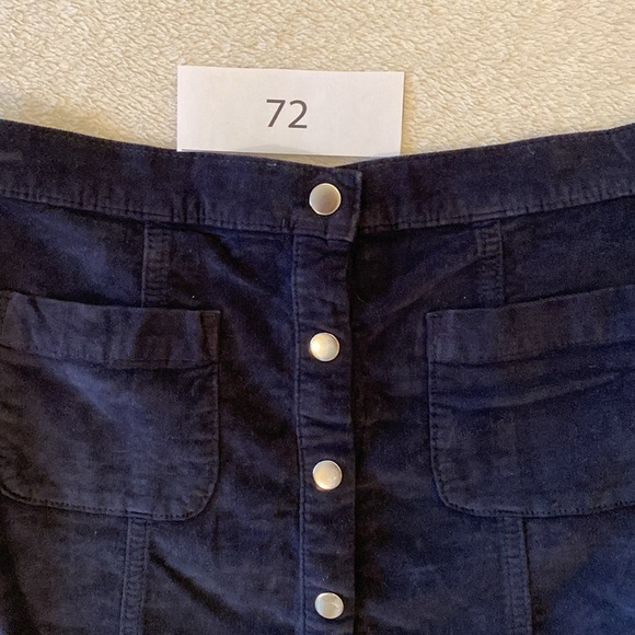 Urban Outfitters Mini Skirt Women’s Medium Navy Button Up Pockets Velour - Picture 4 of 13